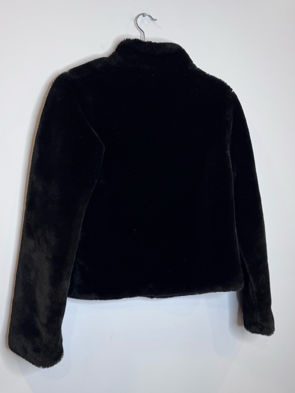 Vintage Y2K 2000s Le Chateau Faux Fur Crop Jacket Black sz medium plush - Picture 6 of 12